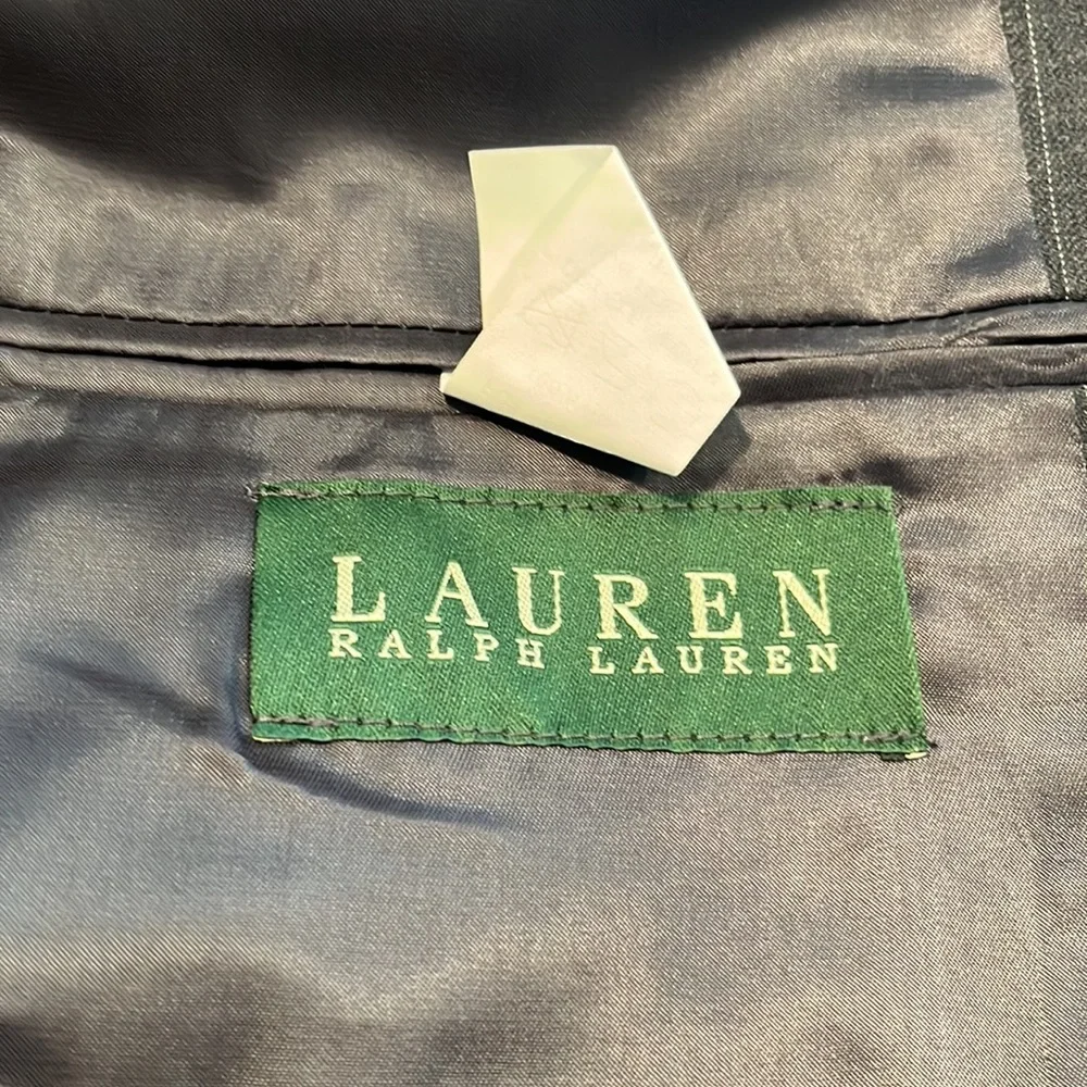 Ralph Lauren Gray Strips Blazer Wool Two Buttons Full Lining Men Size 48 R